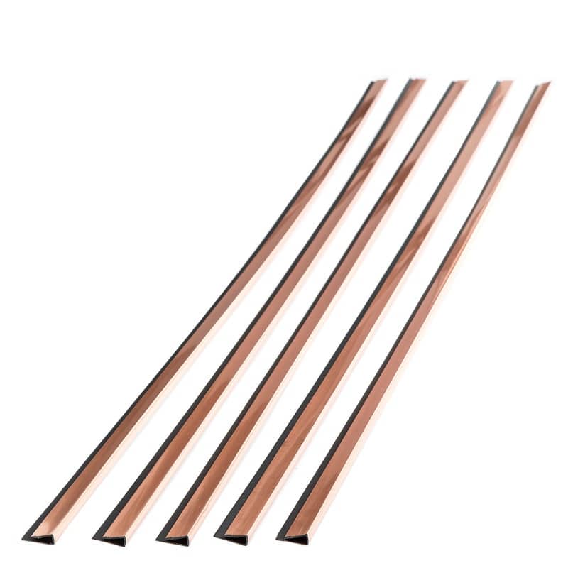 FASÄDE 47 in. Decorative Vinyl Large Profile J Trim Polished Copper (5 Pack) - 5 Pack - 5 Pack