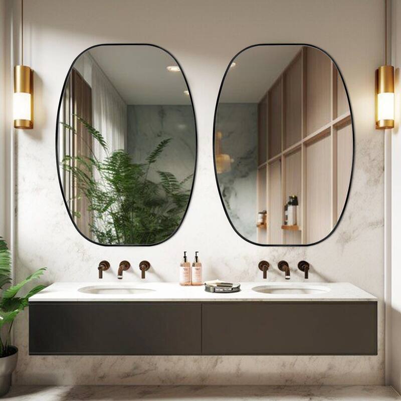 2 Pack Oval Mirror Vanity Decorative Wall Mirror
