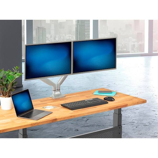 Shop Monoprice Dual Arm Adjustable Gas Spring Desk Mount Silver