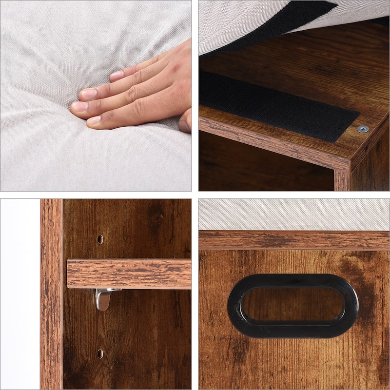 Small Shoe Bench for Entryway with Cushion Shoe Bench with Storage and Seating, Seat Entryway Shoe Rack, Entryway