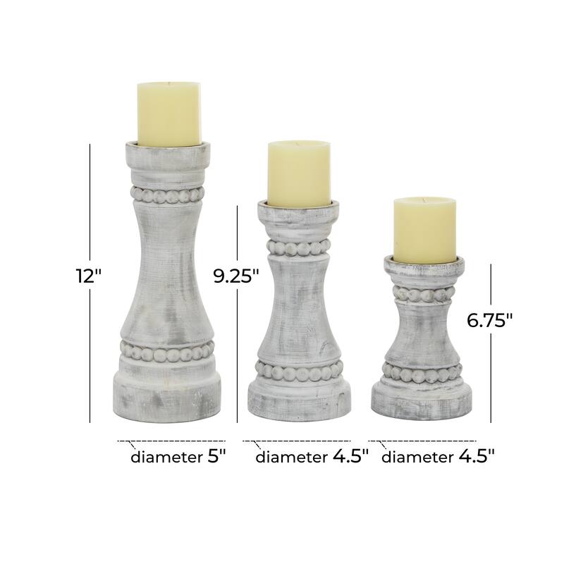 Wood Farmhouse Candle Holder (Set of 3) - S/3 12", 9", 7"H