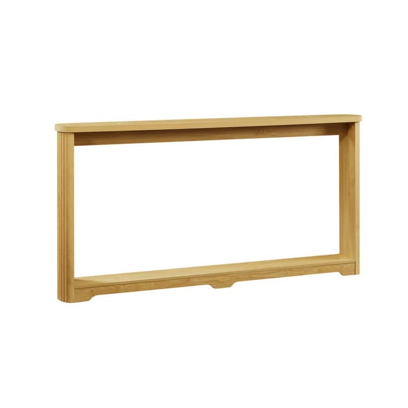 70.1"corrugated texture storage table for entranceways, narrow wooden console sofa table