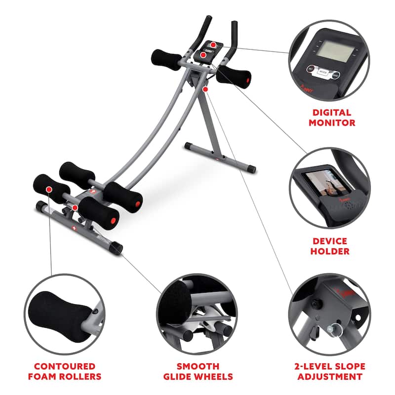 Sunny Health & Fitness Core Glider Ab Waist Trainer Machine