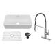 Option 36" Glossy White Sink + Brushed Nickel Faucet