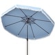 preview thumbnail 15 of 34, SAFAVIEH Milan 9ft Round Outdoor Patio Umbrella with Fringe Trim - UV Resistant, Crank Lift & Button Tilt