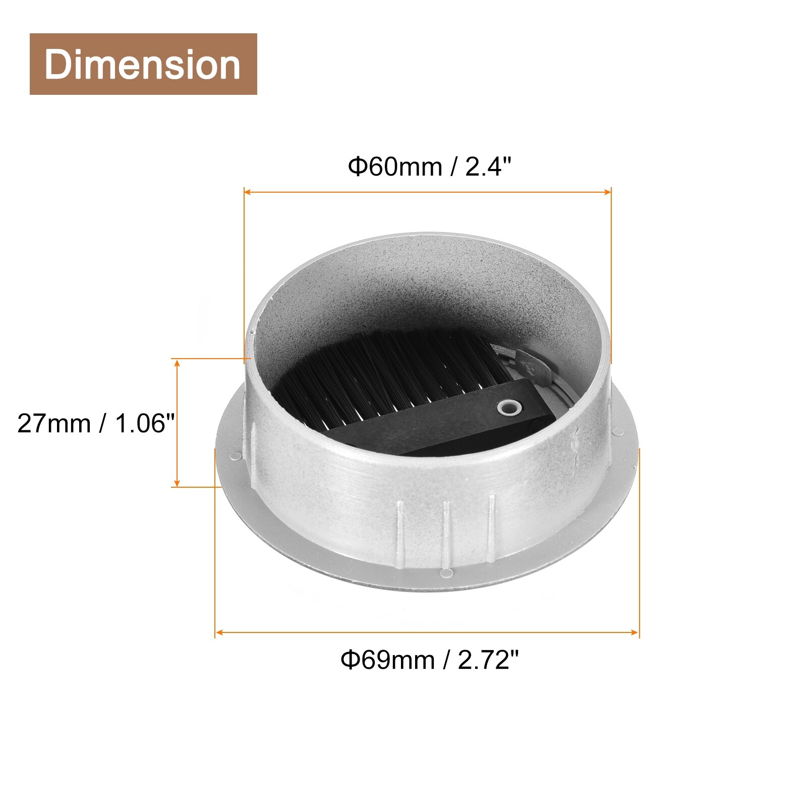 Cable Hole Cover, Desk Cable Wire Cord Grommet Hole Cover for Office Computer Desk Wire - 2-3/8"