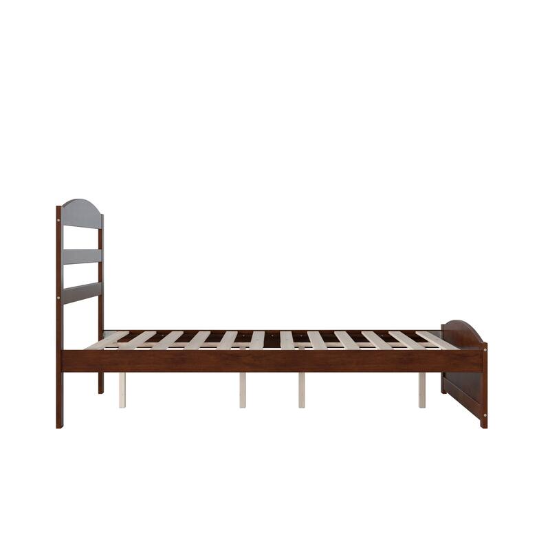 Warren Full Platform Bed with Matching Footboard in Walnut