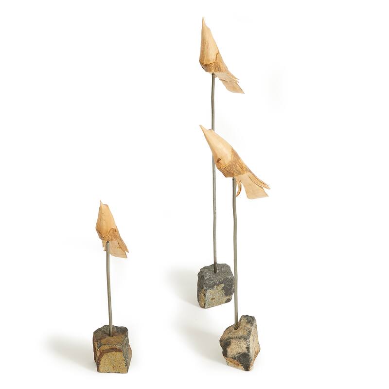 The Flock, Set Of 3 Natural