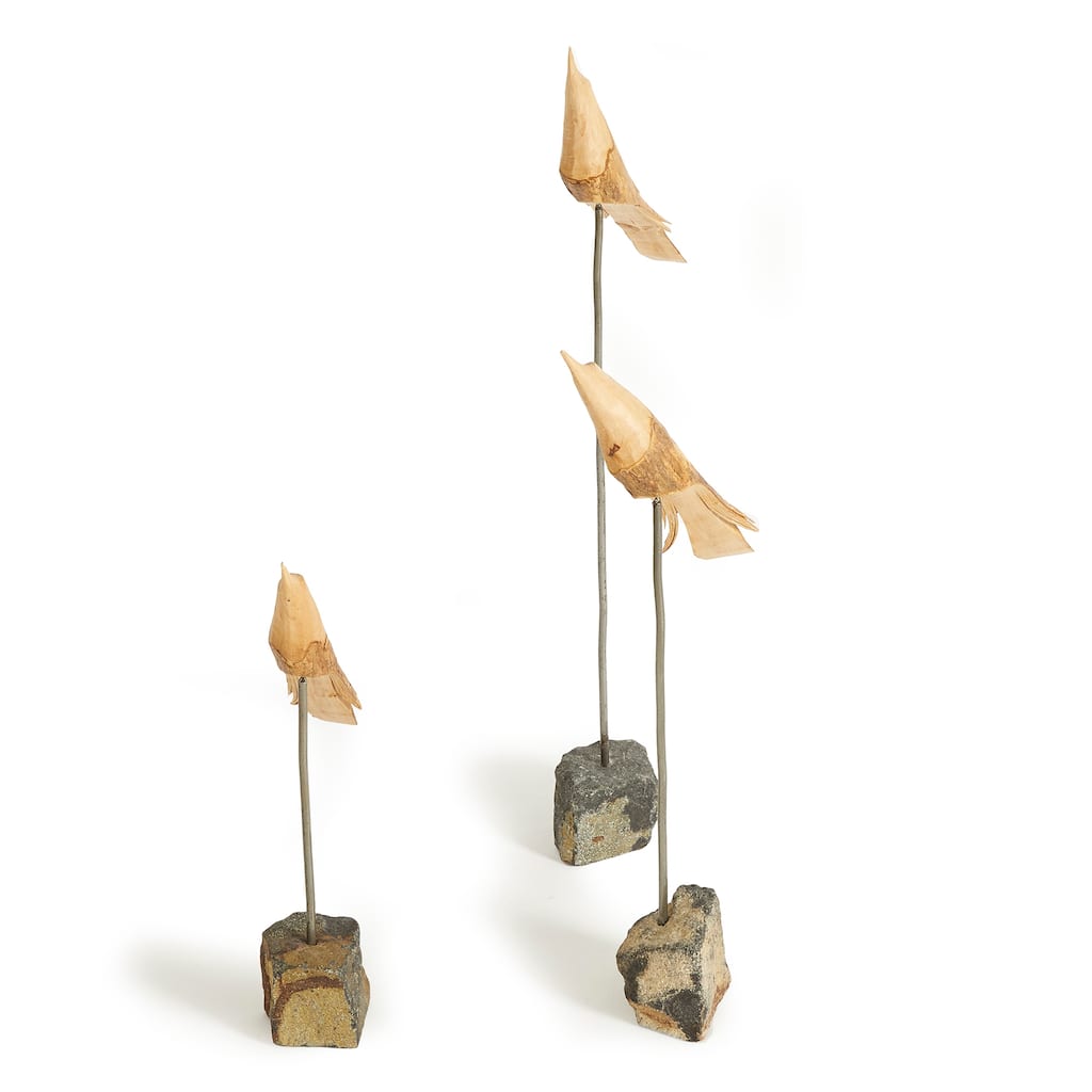 The Flock, Set Of 3 Natural