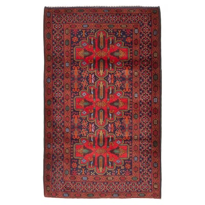 Teimani Red Rug 3'0" x 4'10" - 3'0 x 4'10