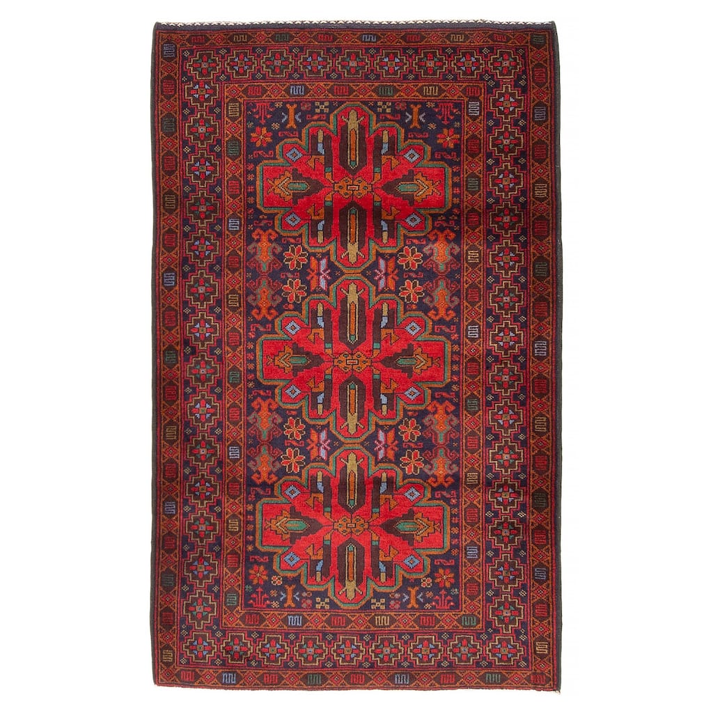 Teimani Red Rug 3'0" x 4'10" - 3'0 x 4'10