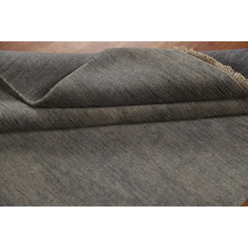 Hand Knotted Oriental 100% Wool Carpet Modern Modern Greys & Charcoal Gabbeh Area Rug - 5' 10'' X 4' 0''
