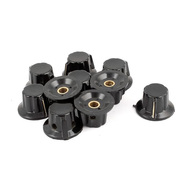10 Pcs Black Plastic Potentiometer Rotary Control Knobs Caps for 6mm Dia ShaftPB