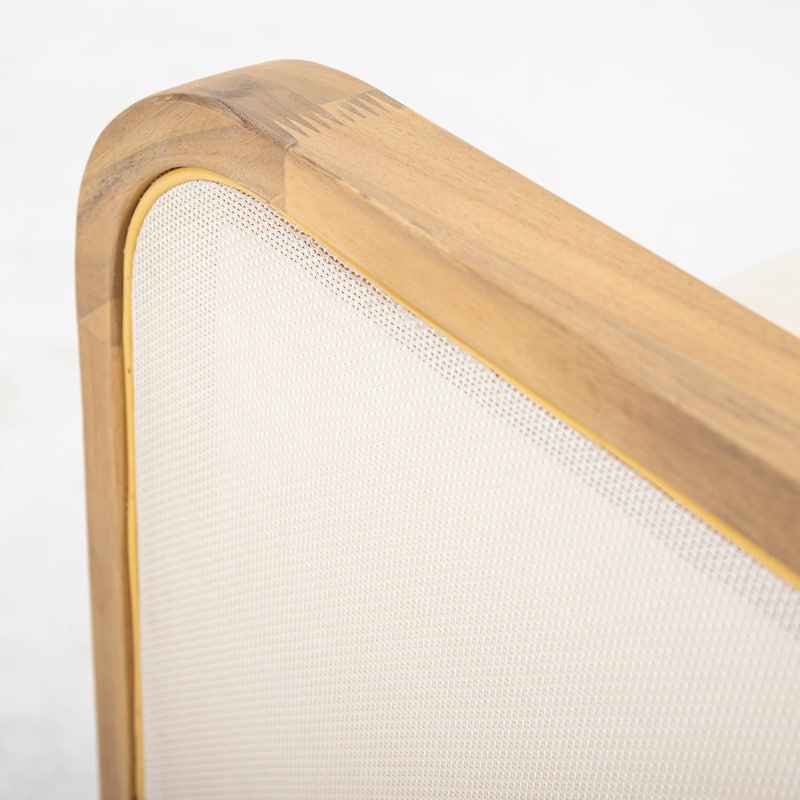 Linksy Modern Acacia Wood Outdoor Club Chair with Beige Cushions by Christopher Knight Home