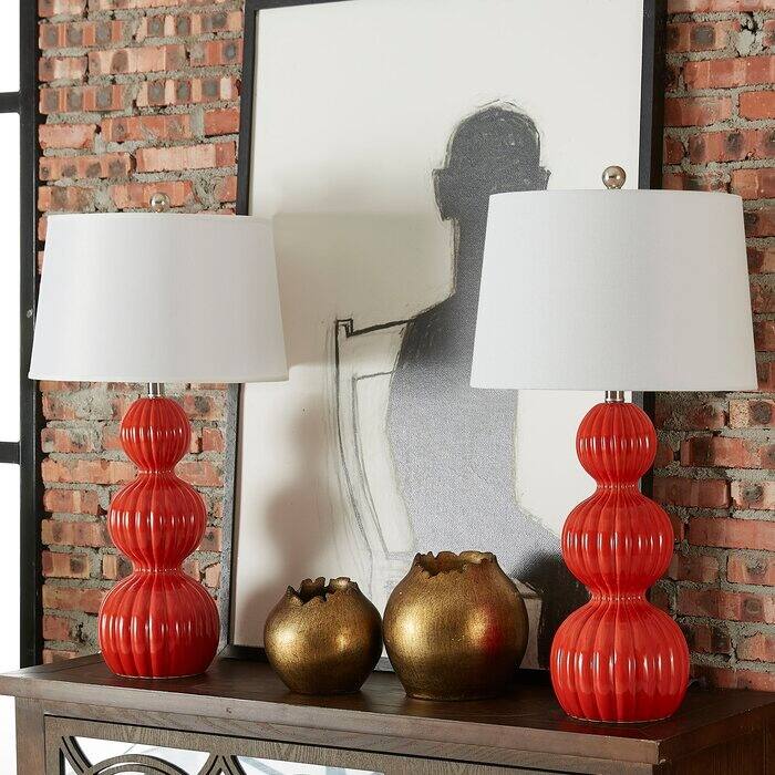 28" Ceramic Table Lamp Set (Set of 2)