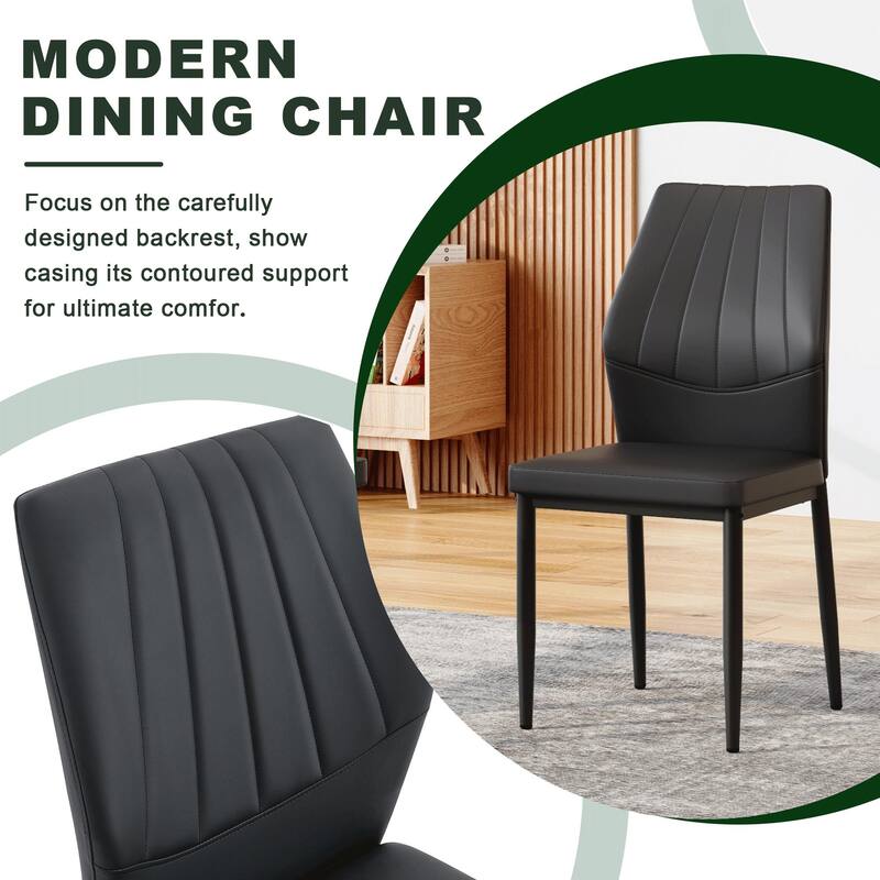 Table and chair set.Modern glass round table: X-shaped black metal bracket. Paired with 4 Dining Chairs