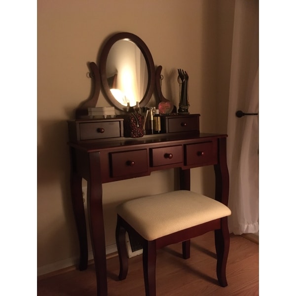 Explore more searches like wood makeup vanity. Top Product Reviews For Ashley Wood Cherry Makeup Vanity Table And Stool Set 20460924 Overstock