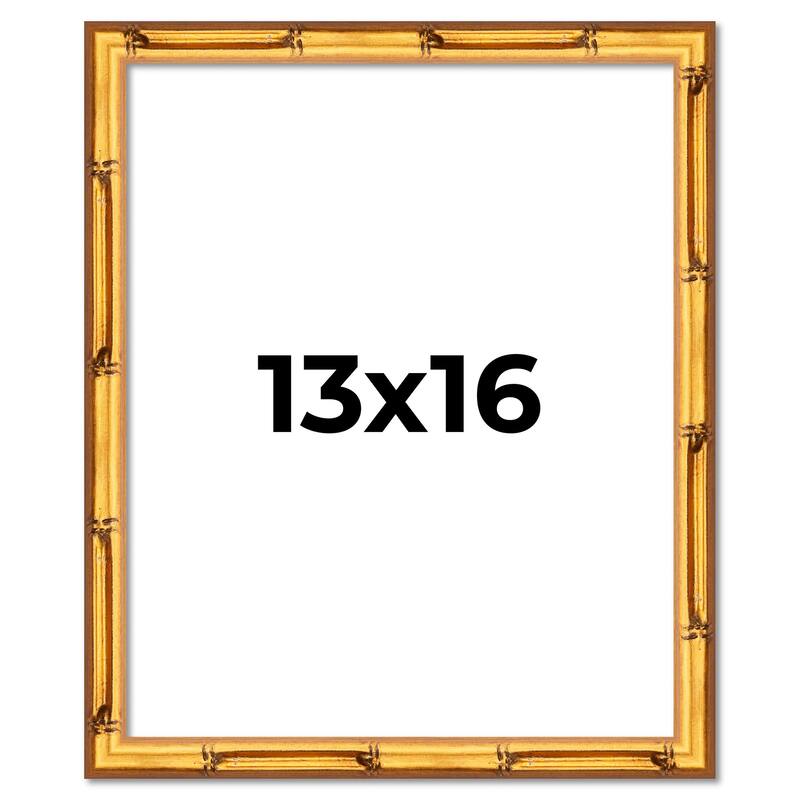 13x16 Frame Gold Bamboo Picture Frame - Complete Modern Photo Frame