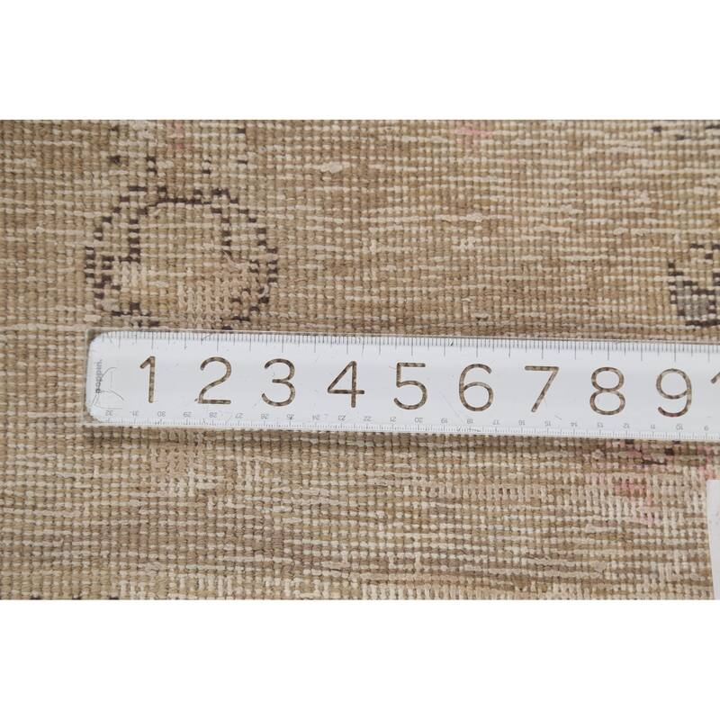 Brown Tabriz Persian Vintage Area Rug Handmade Wool Carpet - 8'3"x 11'3"