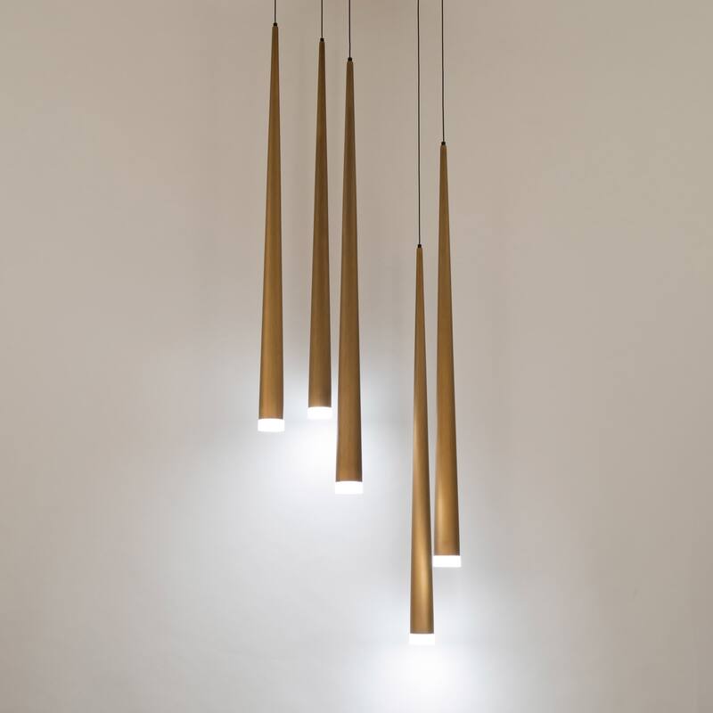 Modern Forms Cascade 5 Light 17" Wide LED Crystal Multi Light Pendant