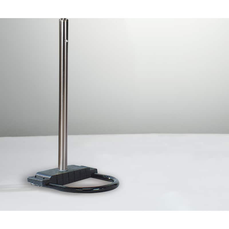 1pc Modern Multi Head Floor Lamp Half Moon Crystal Metallic Stems Pewter Living Room