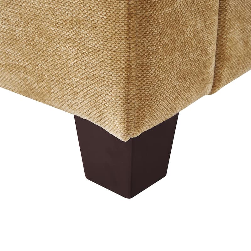 81" Modern Corduroy 3 Seater Sofa, Polyester Rectangle Upholstered Sofa with Wood Base for Living Room - 81"W X 33"D X 26"H