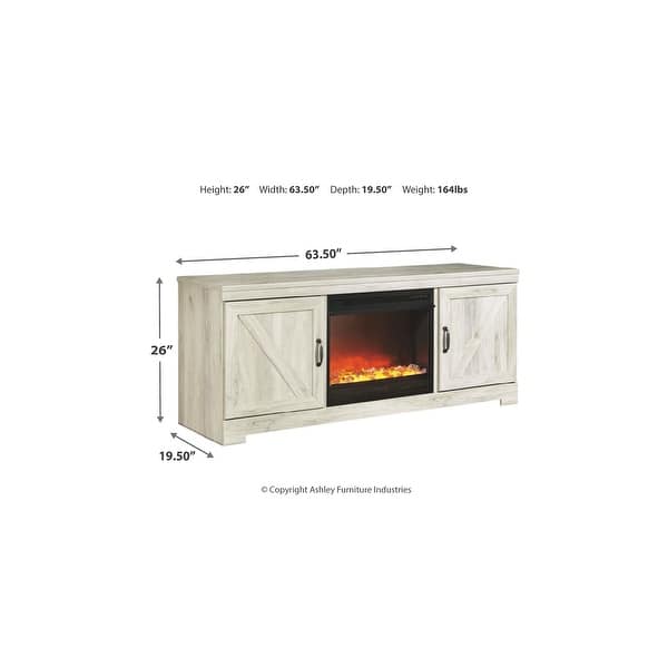 63" TV Stand with Fireplace - 63.39" W x 19.33" D x 25.79" H