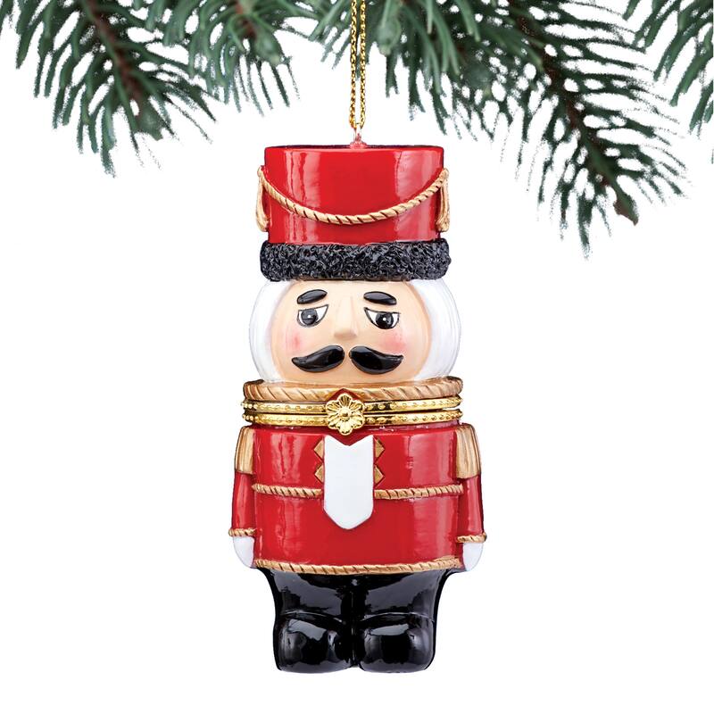 Festive Trinket Box Christmas Ornaments - 4.750 x 4.200 x 4.100
