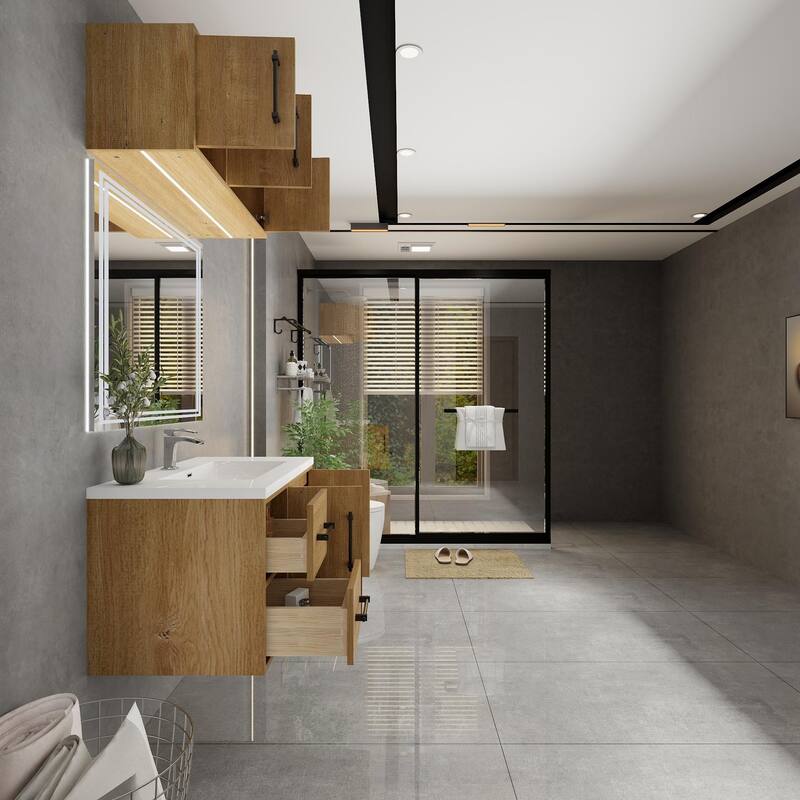 Victoria 36'' L Wall-Mounted Vanity Set with Motion Sensor LED light Top Cabinet