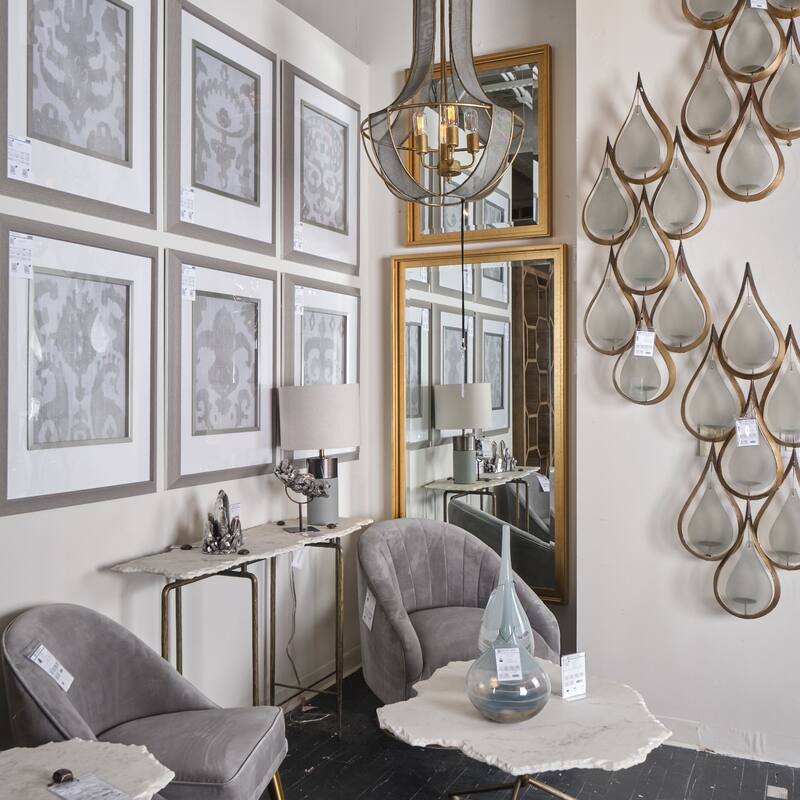 HomeRoots White Marble Console Table With Brass Toned Iron Base - 17