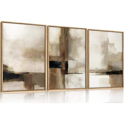 Brown Beige Wall Decor,Minimalist Black Wall Painting