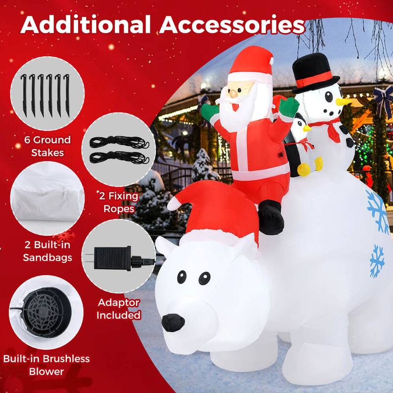Costway 6 Ft Christmas Inflatable Animated Santa Penguin & Snowman - See Details