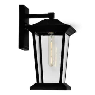 Leawood 1 Light 8in Black Outdoor Wall Light