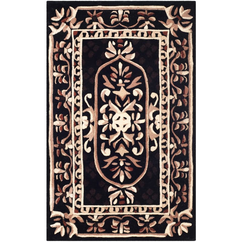 SAFAVIEH Handmade Naples Ruchika Traditional Oriental Wool Rug - 2'6" x 4' - Black