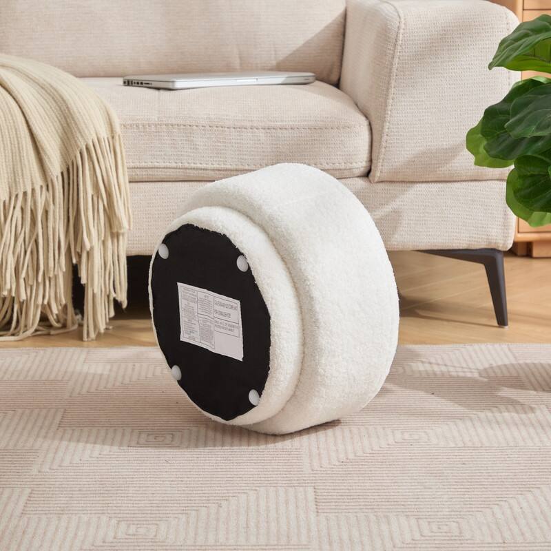 Modern Teddy Upholstered Mushroom Shape Ottoman