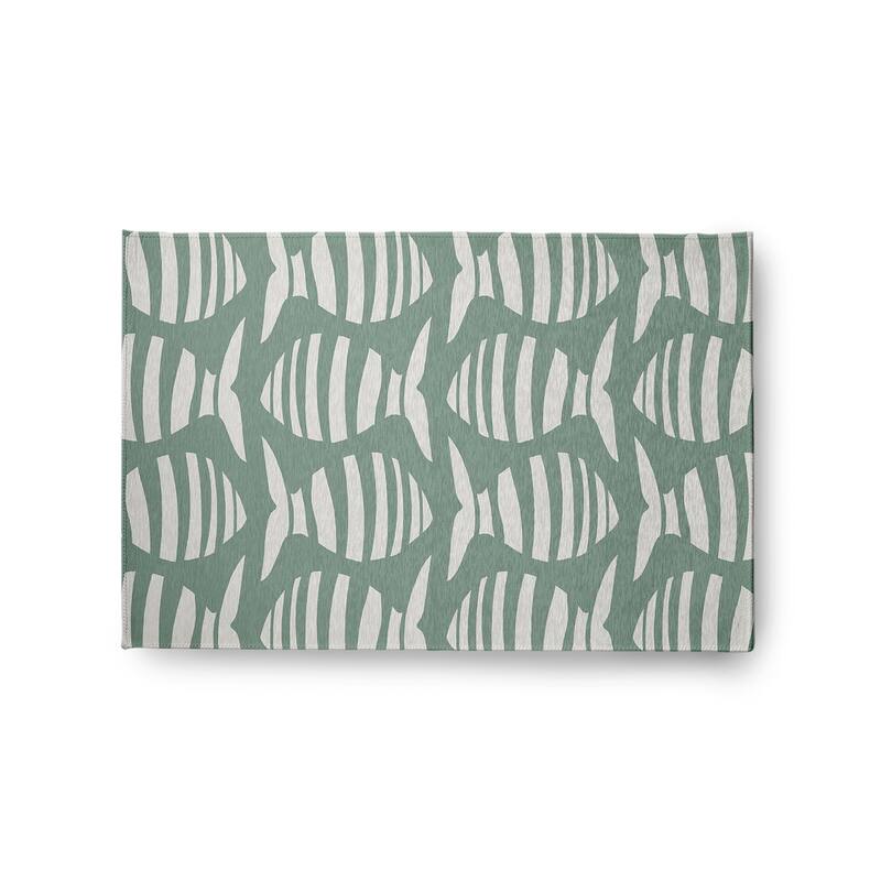 Swimming School Nautical Chenille Rug - Sage - 2' x 3'