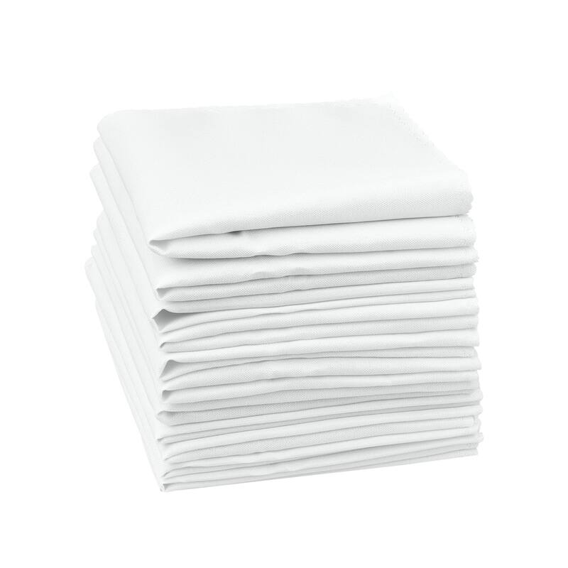 12 Pack Polyester Cloth Napkins, Great Napkins for Parties Weddings Restaurant Cocktails Banquet - 12x12 Inch