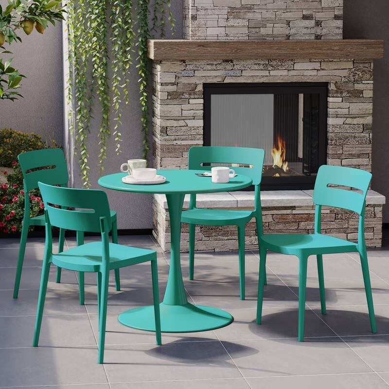Frond and Form Outdoor Stacking Dining Side Chair (Set of 4)