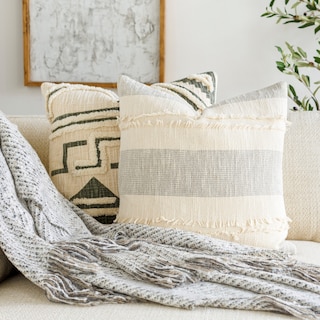 Roberta Striped Farmhouse Throw Pillow