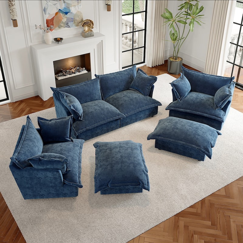 Cloud Chenille Upholstered Modular Sectional Sofa