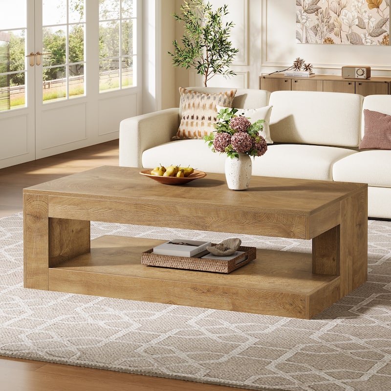 47.3" Farmhouse Rectangular Coffee Table for Living Room