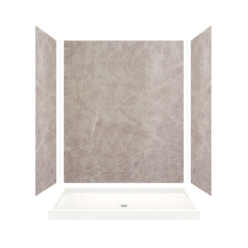 Transolid Expressions 60-in X 32-in X 72-in Glue to Wall Shower Kit - 32" x 60" x 72"