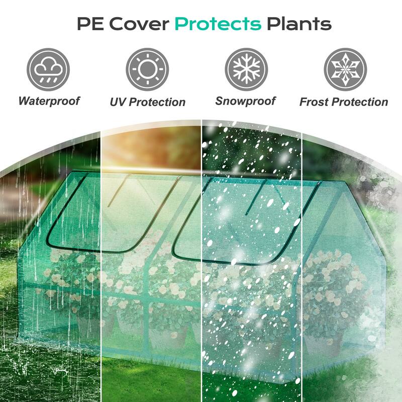 Aoodor 4 ft. x 2 ft. x 2 ft. Mini Greenhouse 2 Zipper Doors