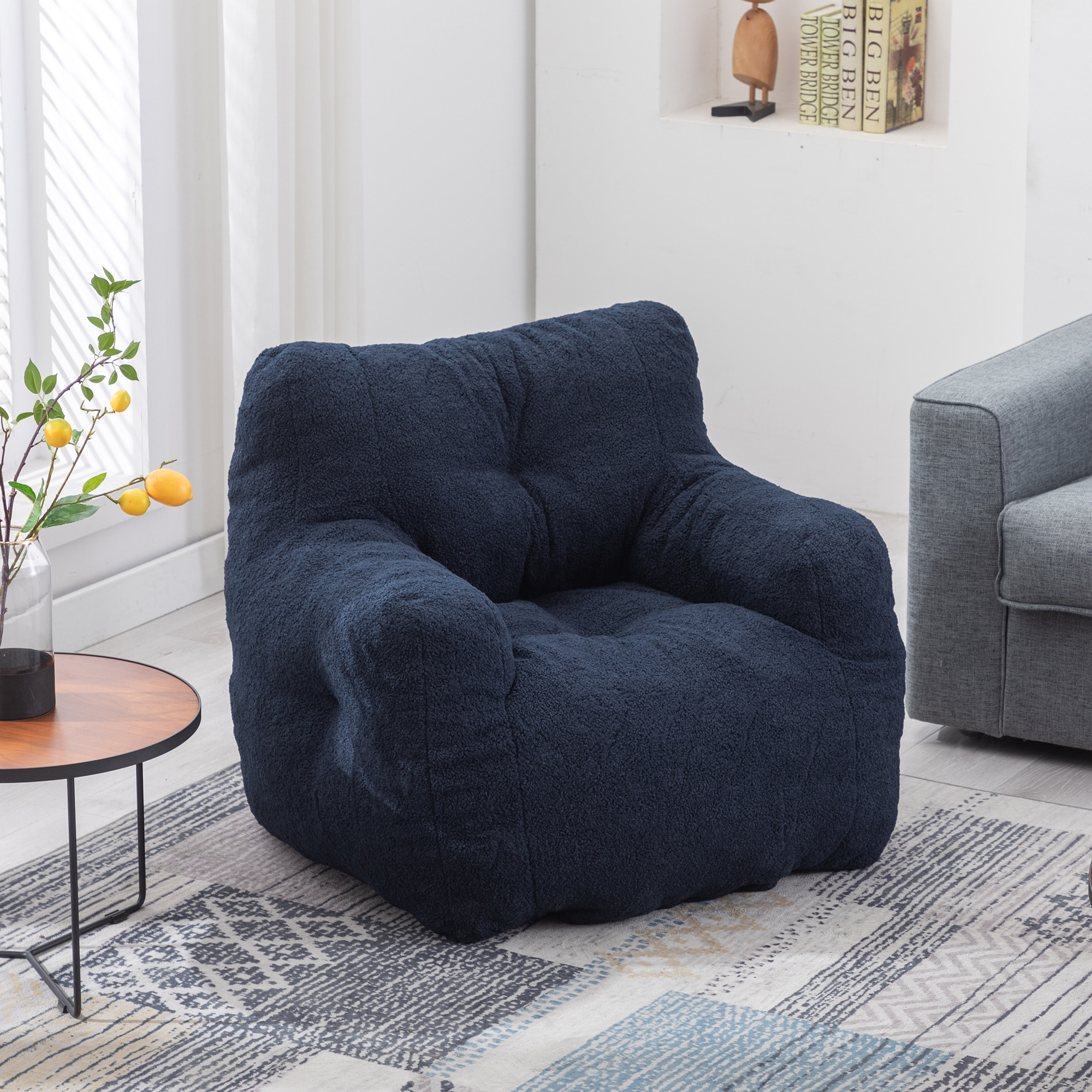 GDFStudio - Eloise Modern Teddy Bean Bag Chair with Ergonomic Backrest and Soft Foam Filling
