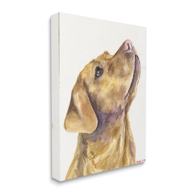 Stupell Yellow Lab Gazing Upwards Pet Dog Portrait Canvas Wall Art - 24 x 30