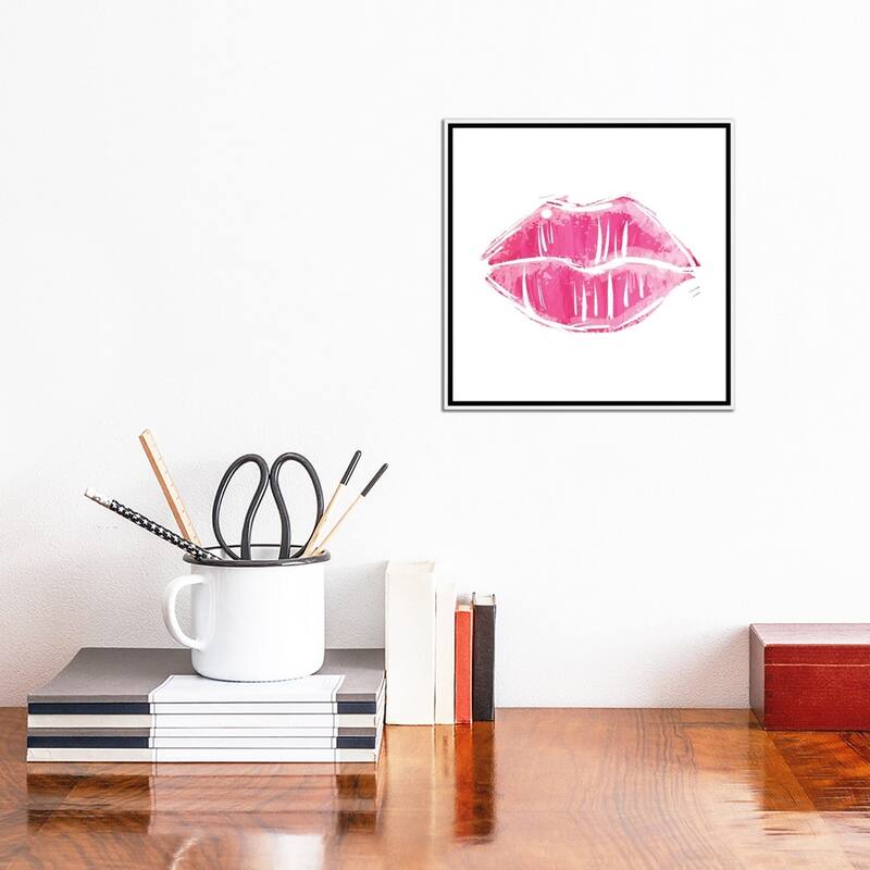 iCanvas "Pink Lips" by Milli Villa Framed