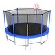 preview thumbnail 2 of 9, 15 ft. Blue Galvanized Anti-Rust Outdoor Round Trampoline with Basketball Hoop with Ladder and Enclosure Net