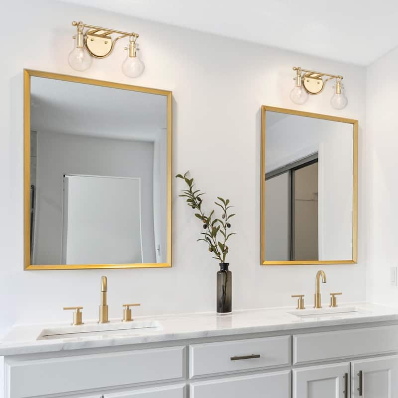 Carson Carrington Modern 2/3/4-Light Gold Bathroom Vanity Lights Glass Wall Sconces