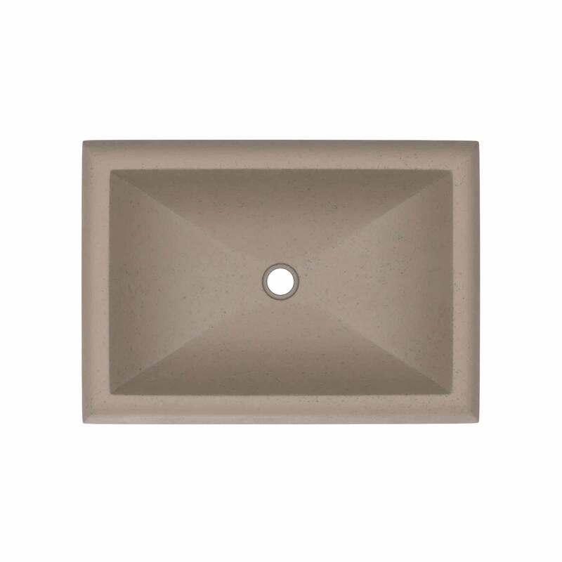Montecito NativeStone and Concrete Drop-in Bathroom Sink - 21.5" x 15.5" x 5.25"