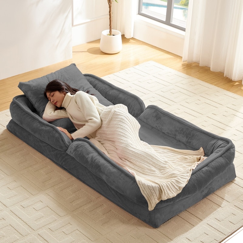 Versatile Foldable Lazy Sofa,3-in-1 Fold Small Tatami Sofa Bed,Lounge Chair Sofa, Human Friendly Pet Beds Lazy Sofa